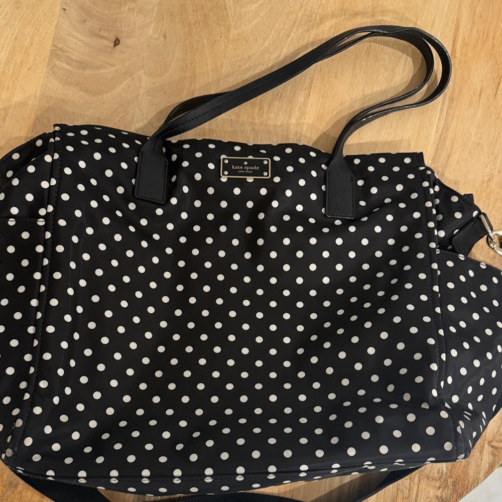 Kate Spade Black and White Polka Dot Baby Bag
